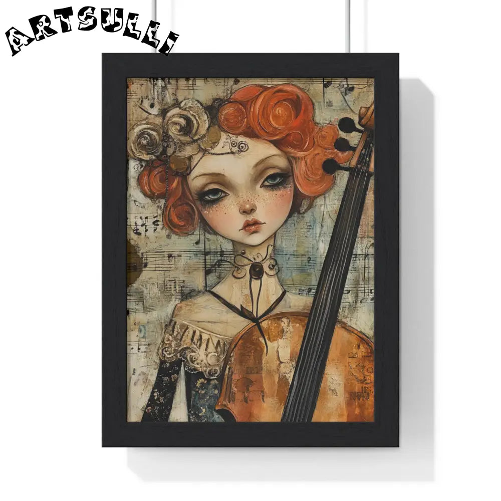 Woman With A Violin VI Vertical Framed Poster, Artsulli - Art is Long, Life is Short, Poster, Size, 8" x 11", Color, Black, , , 27583148437285525719
