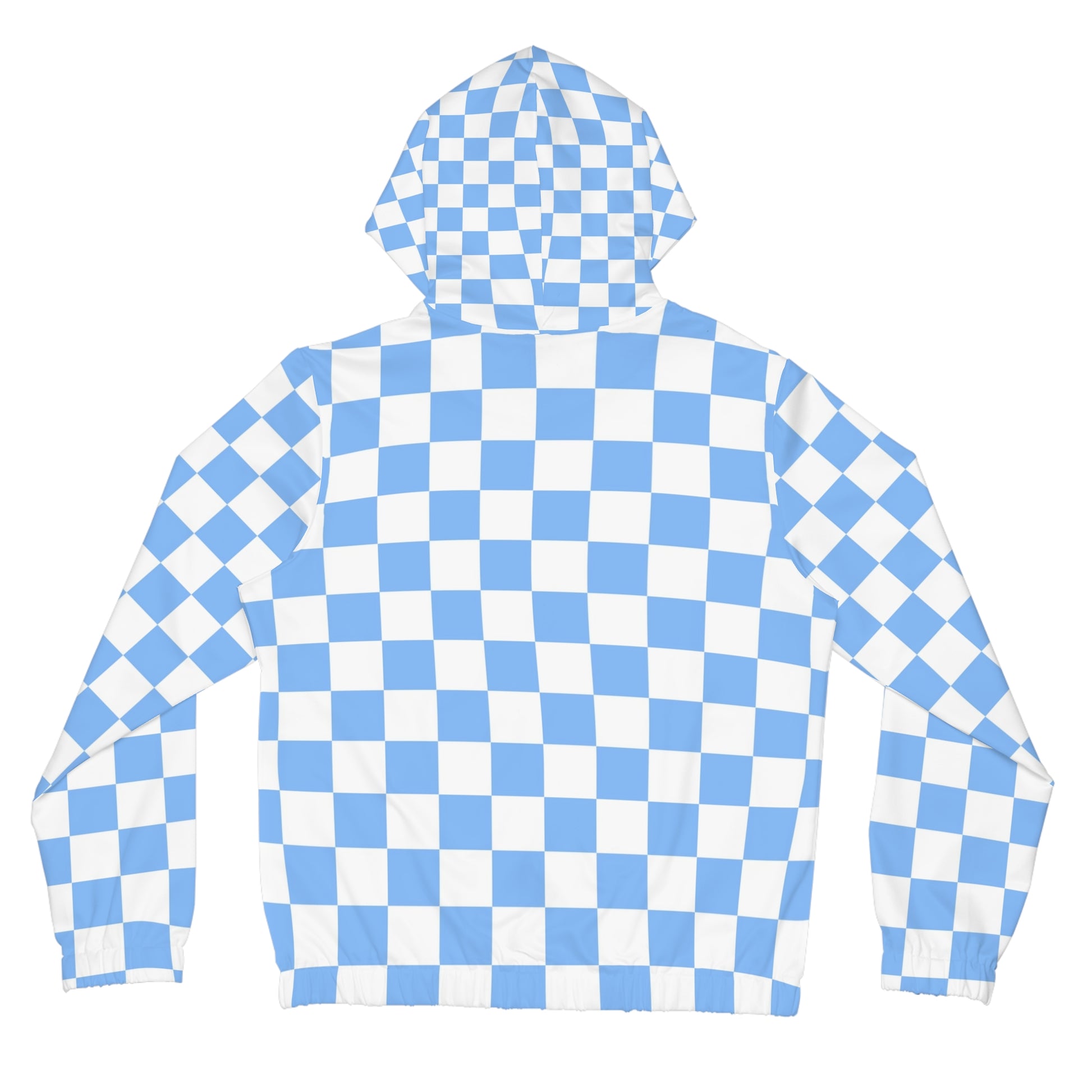Checkerboard White and Light Blue Women’s Full-Zip Hoodie (AOP), Artsulli - Art is Long, Life is Short, All Over Prints, , , , , , , 