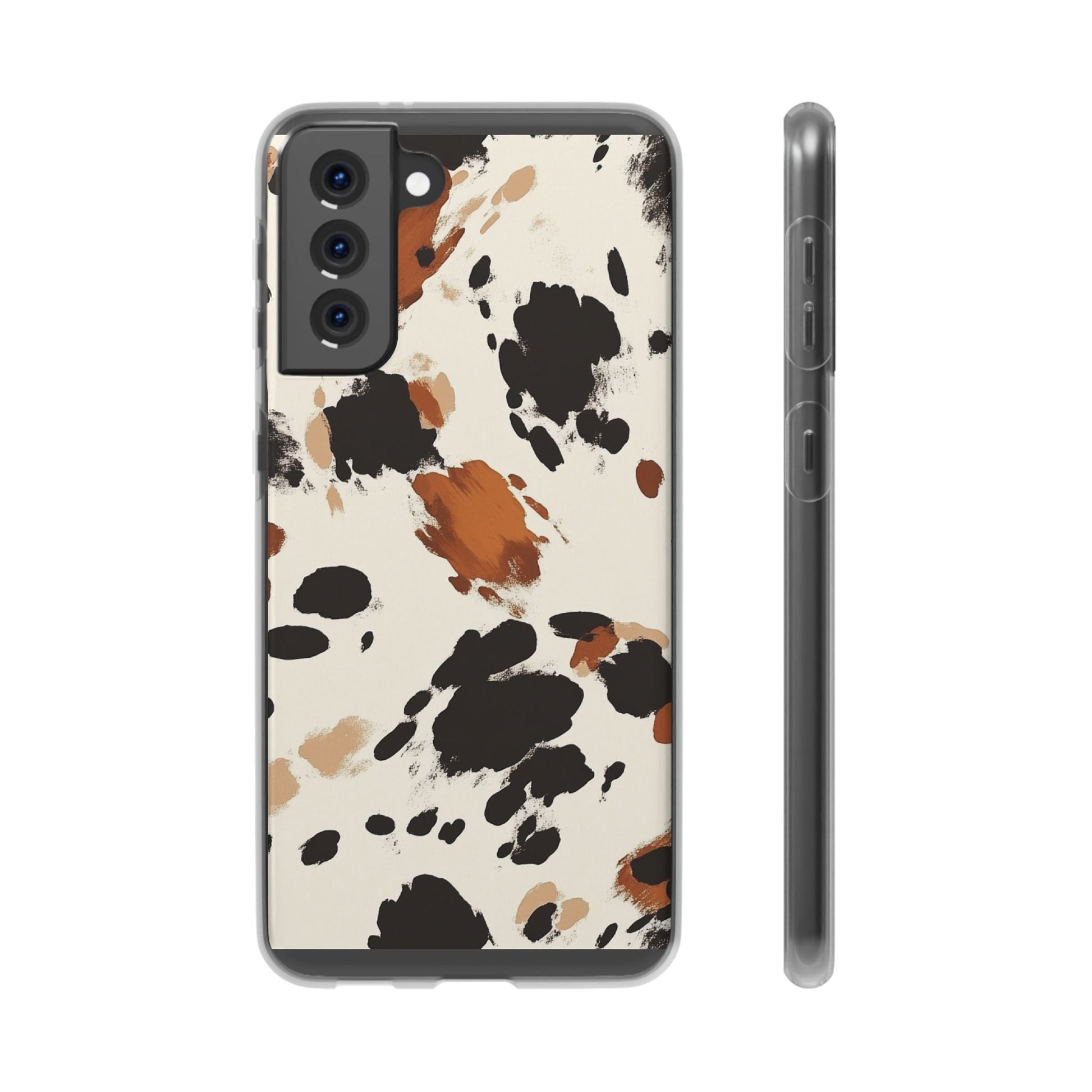 Brown Cow Print Phone Case, Artsulli - Art is Long, Life is Short, Phone Case, Size, Samsung Galaxy S21 Plus with gift packaging, , , , , 22883213266959864846
