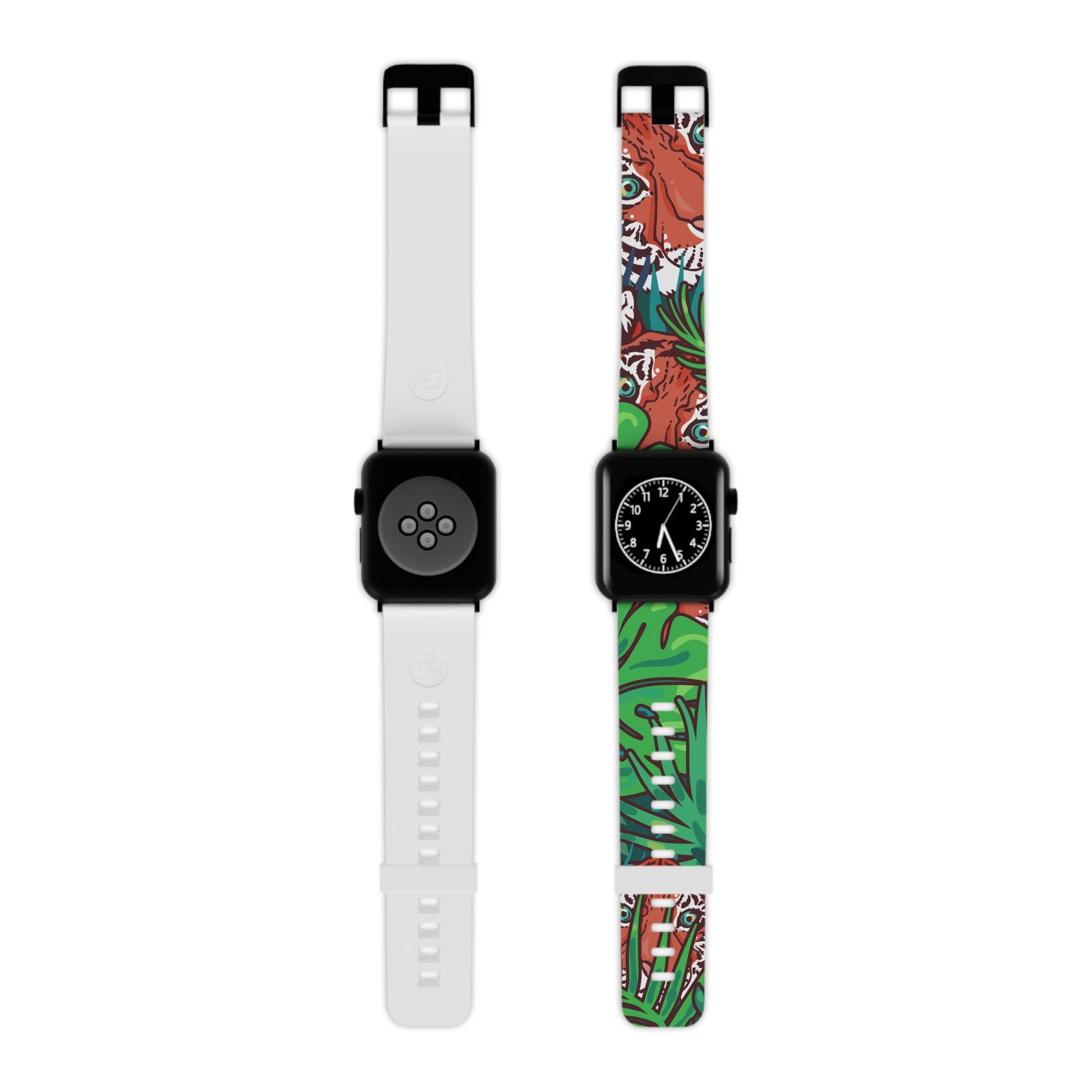 Tropical Jungle Tigers Blue and Green Saturated Jungle Tiger 8K Watch Band for Apple Watch, Artsulli - Art is Long, Life is Short, Accessories, Size, 7.5'' × 0.75'' / 42 - 44 mm, Color, Black, , , 14323932919038