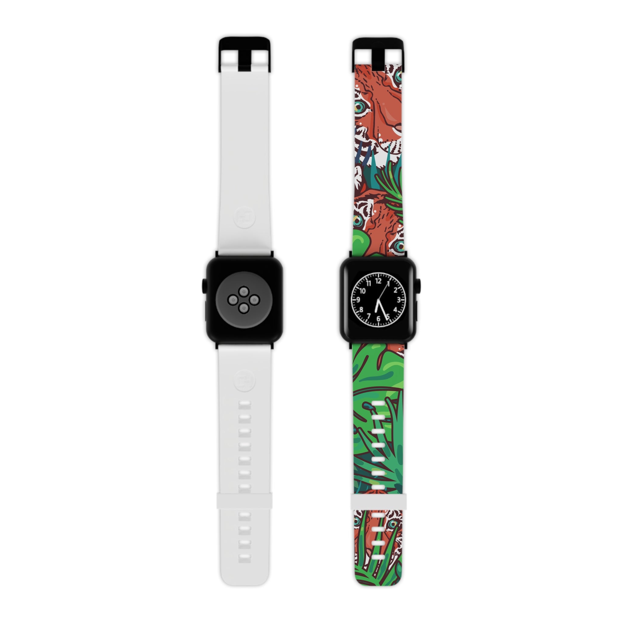 Tropical Jungle Tigers Blue and Green Saturated Jungle Tiger 8K Watch Band for Apple Watch, Artsulli - Art is Long, Life is Short, Accessories, Size, 7.5'' × 0.75'' / 42 - 44 mm, Color, Black, , , 14323932919038