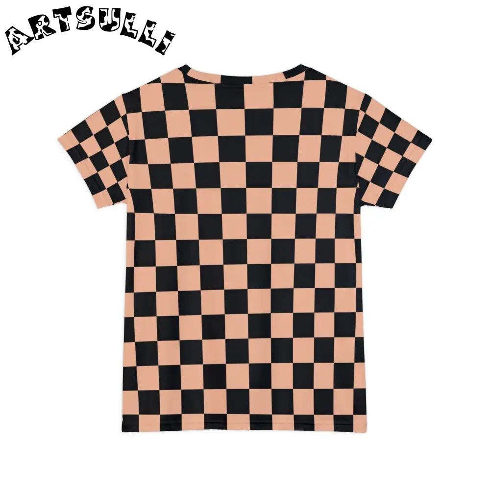 JAKKOUTTHEBXX Checkerboard Soft Orange and Black Women’s Short