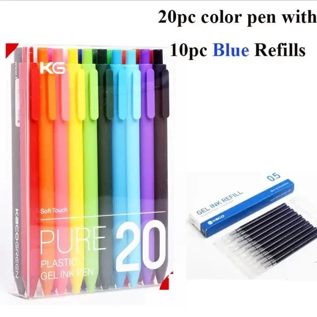 Buy The Best By Artsulli - Art is Long Life Short - KACO 20pc/lot Gel Pen 0.5mm Retro Candy Color Writing Tools with Colored Ink Hand