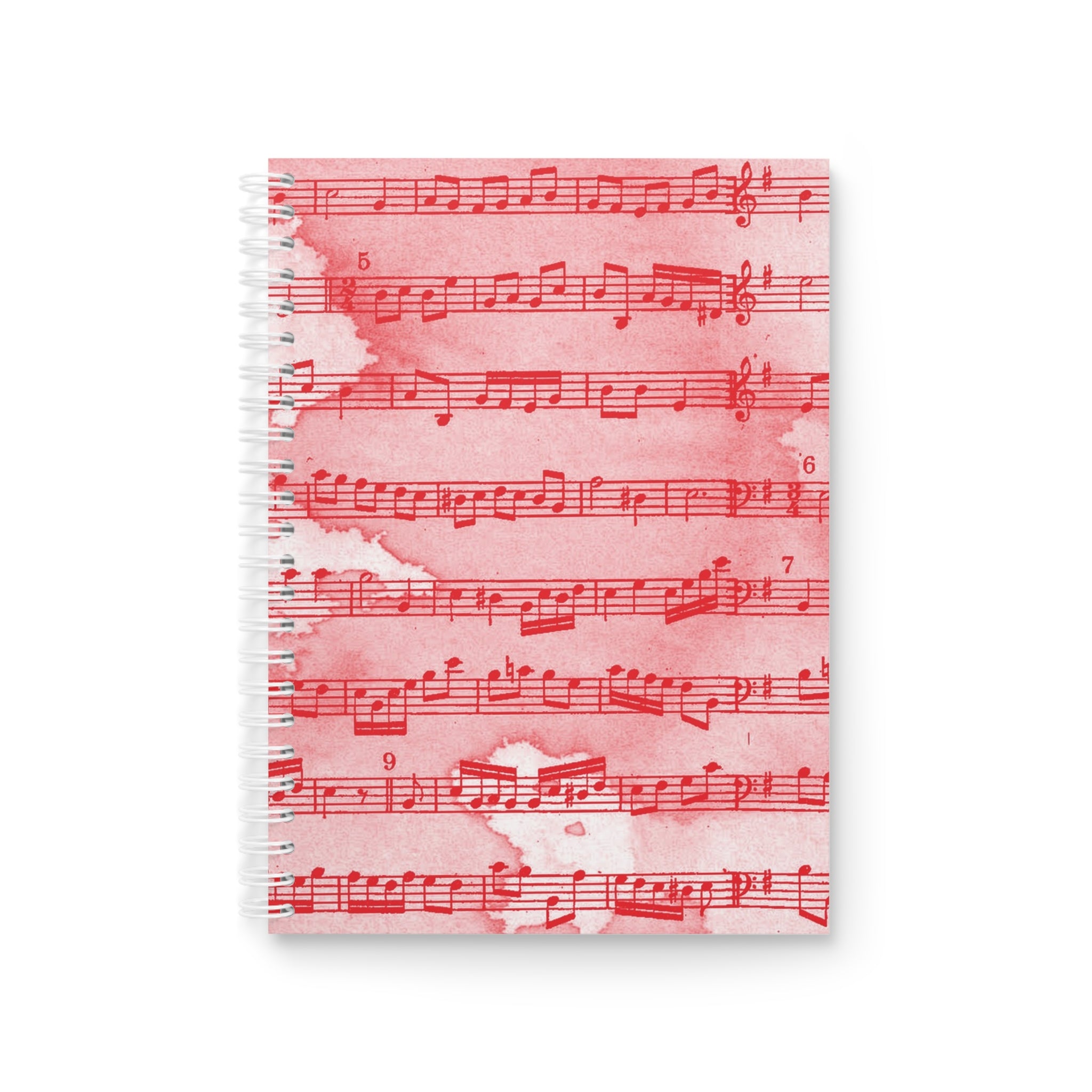 Drip Spill Type Beat Sheet Music Red Spiral Notebook, Artsulli - Art is Long, Life is Short, Paper products, Size, One Size, , , , , 16052343393090693234