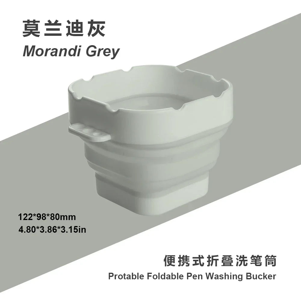 Buy The Best By Artsulli - Art is Long Life Short - SeamiArt Morandi Folding Mini Paint Bucket with Brush Pen Holding for Brushes Cleaner