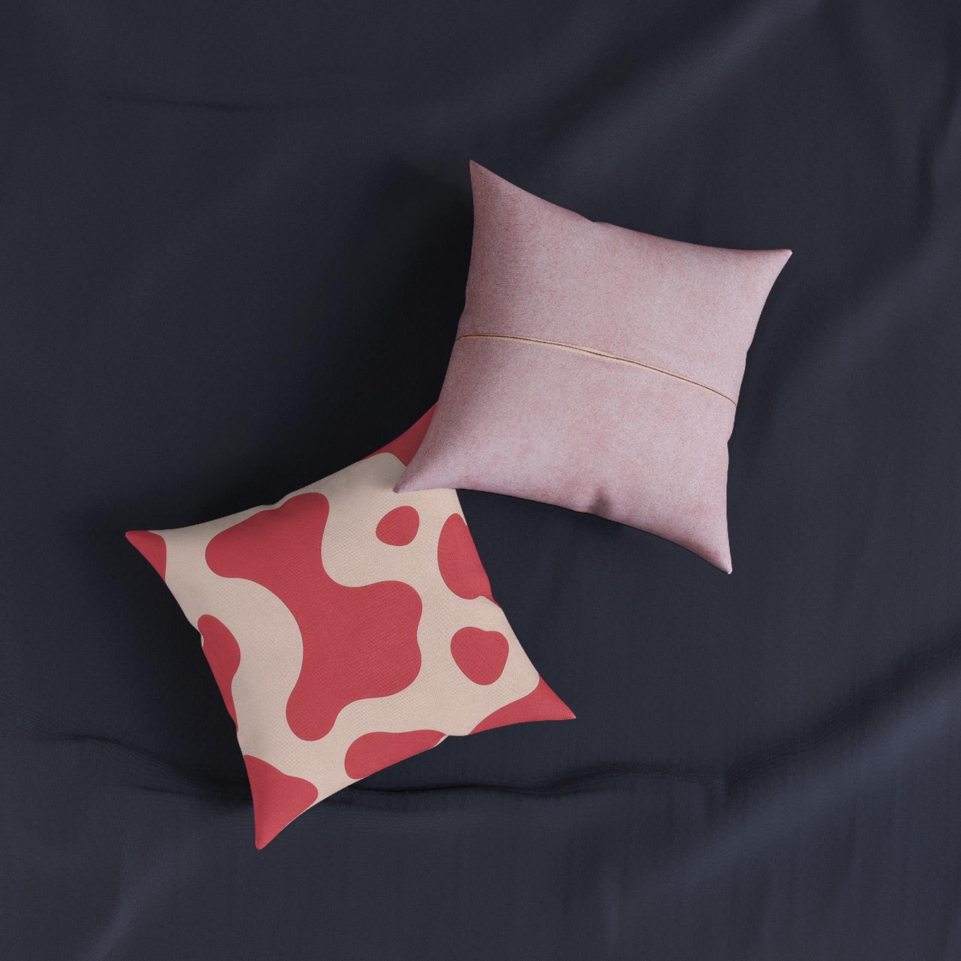 Red Jungle Cow Square Pillow - Pink Back, Artsulli - Art is Long, Life is Short, Home Decor, , , , , , , 