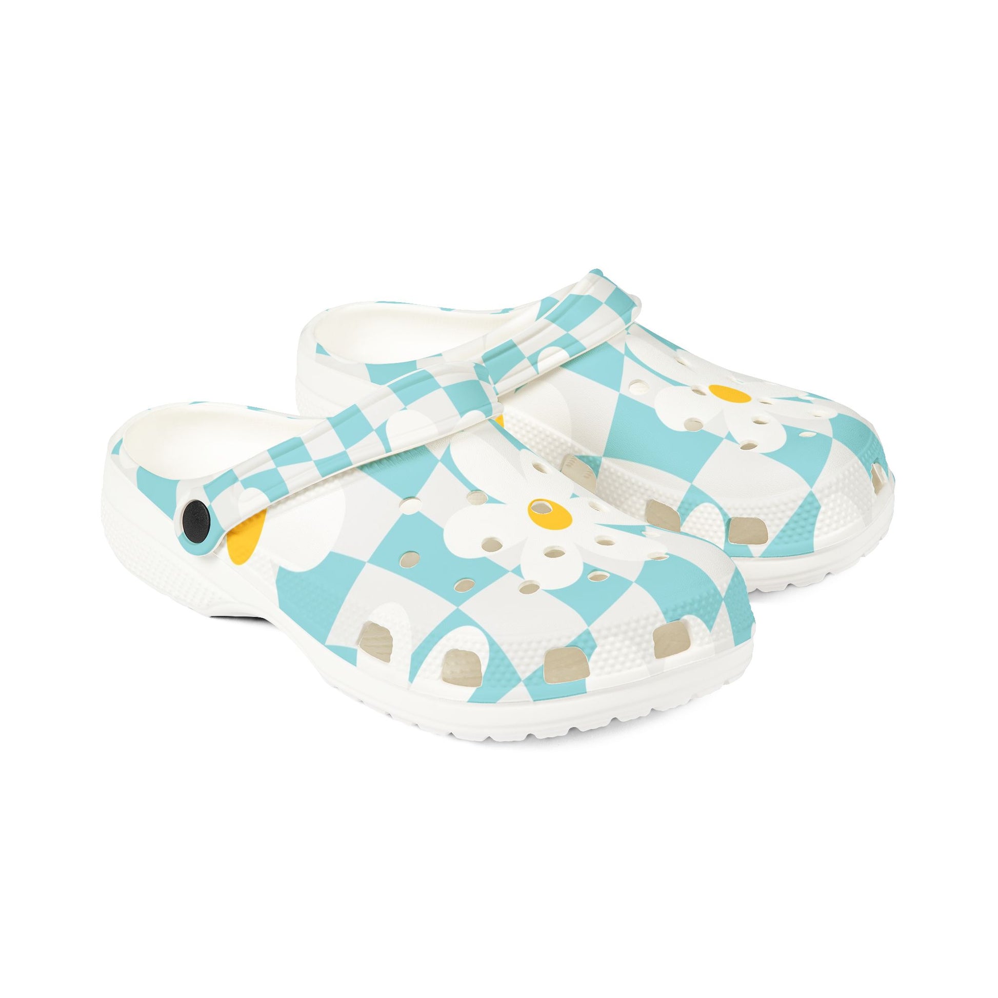 Trippy Check Garden EVA Foam Rubber Shoes (AOP), Artsulli - Art is Long, Life is Short, Shoes, , , , , , , 