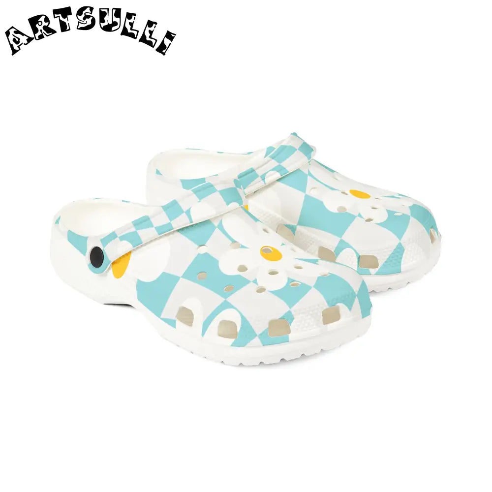 JAKKOUTTHEBXX Trippy Check Garden EVA Foam Rubber Shoes (AOP)