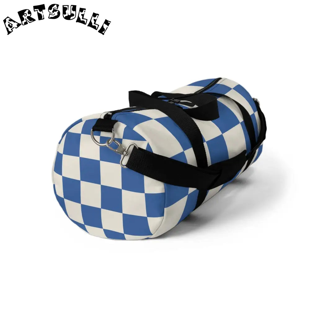 JAKKOUTTHEBXX Checkerboard Blue Duffel Bag JAKKOUTTHEBXX Artsulli