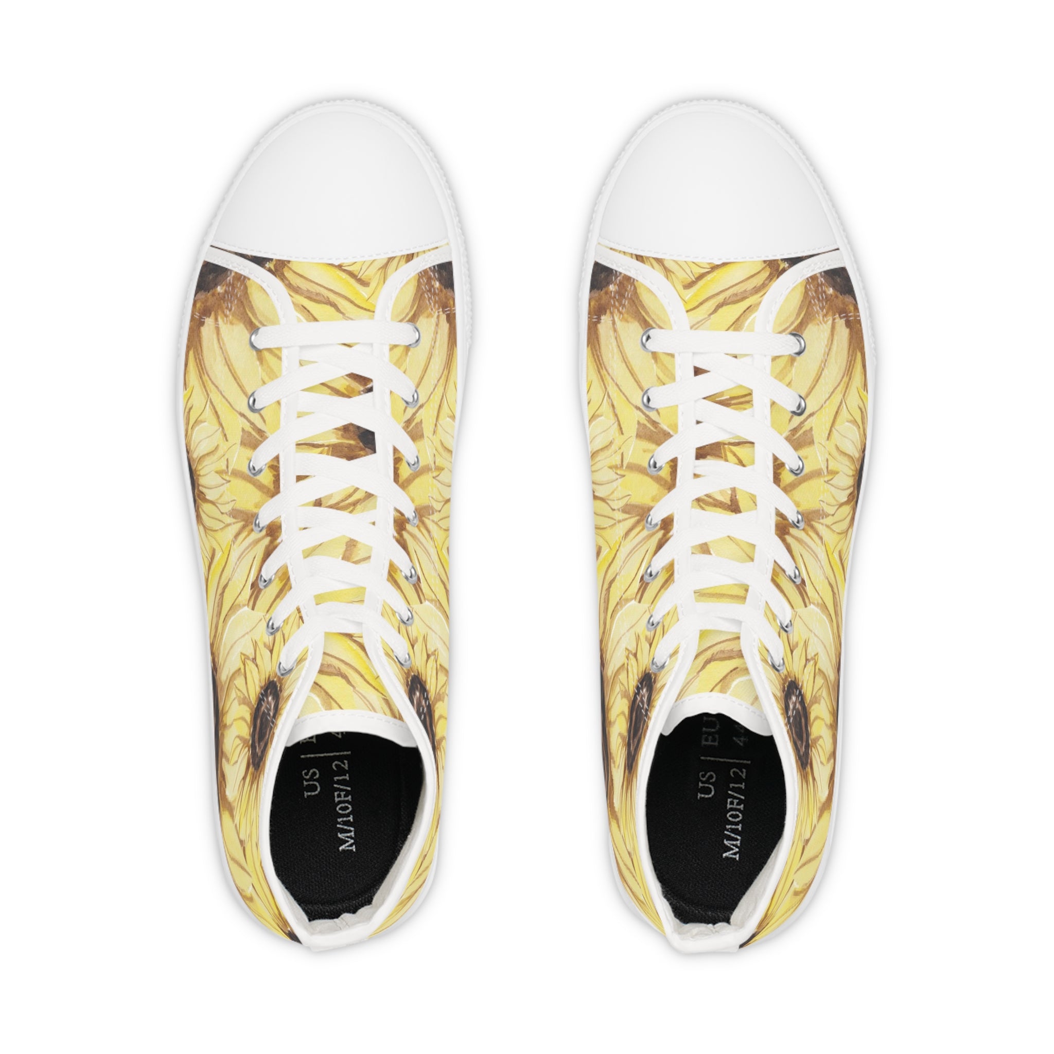 Retro Anime Sunflower Men's High Top Sneakers, Artsulli - Art is Long, Life is Short, Shoes, , , , , , , 