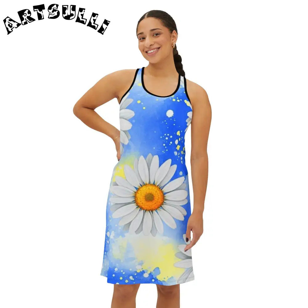JAKKOUTTHEBXX Daisies Women’s Racerback Dress (AOP) JAKKOUTTHEBXX