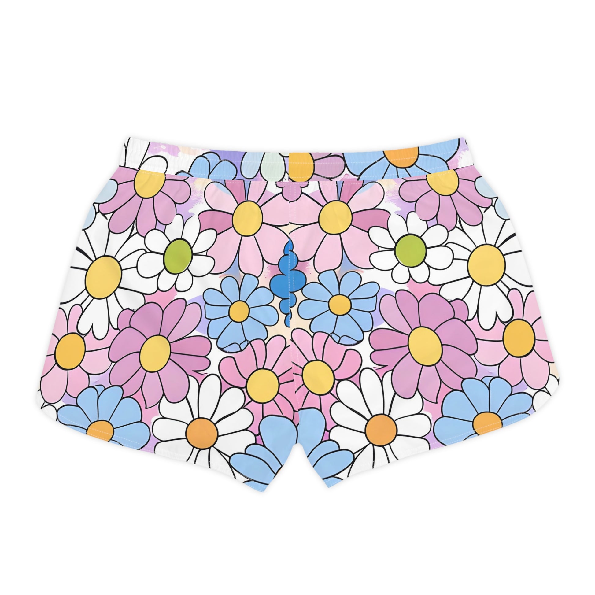 Flower Hour Purple and Blue Women's Casual Shorts (AOP), Artsulli - Art is Long, Life is Short, All Over Prints, , , , , , , 