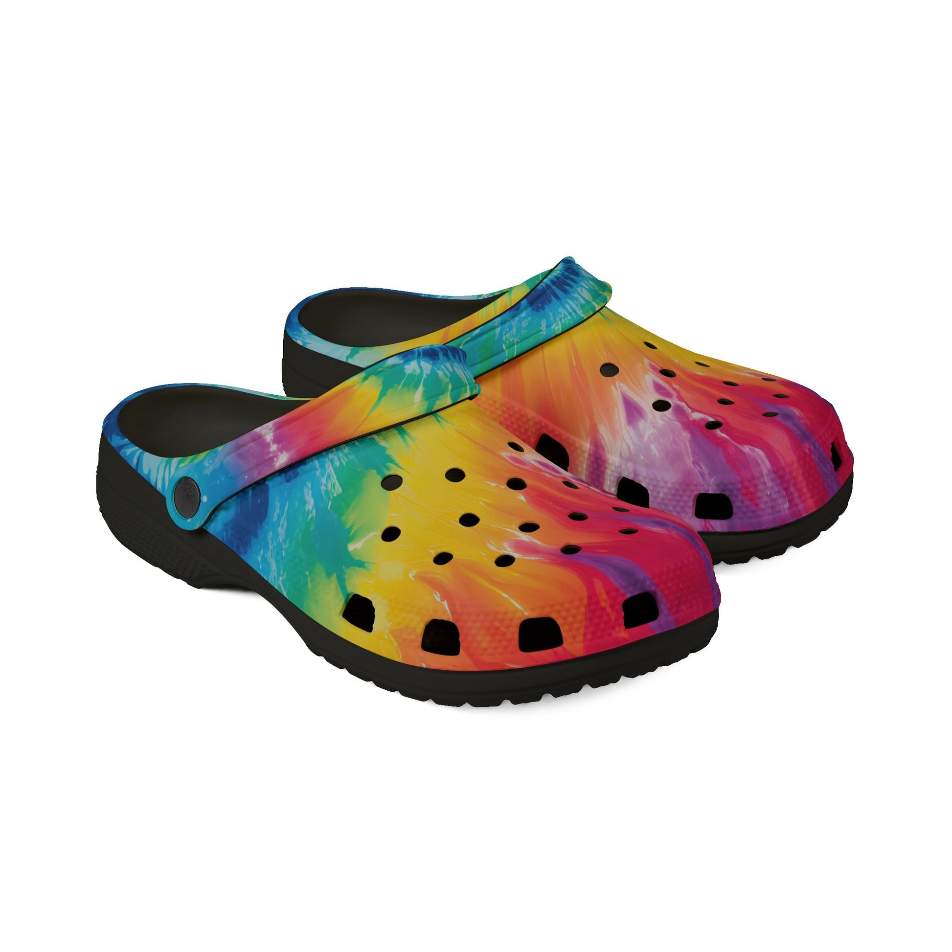 Tie Dye EVA Foam Rubber Shoes (AOP), Artsulli - Art is Long, Life is Short, Shoes, , , , , , , 
