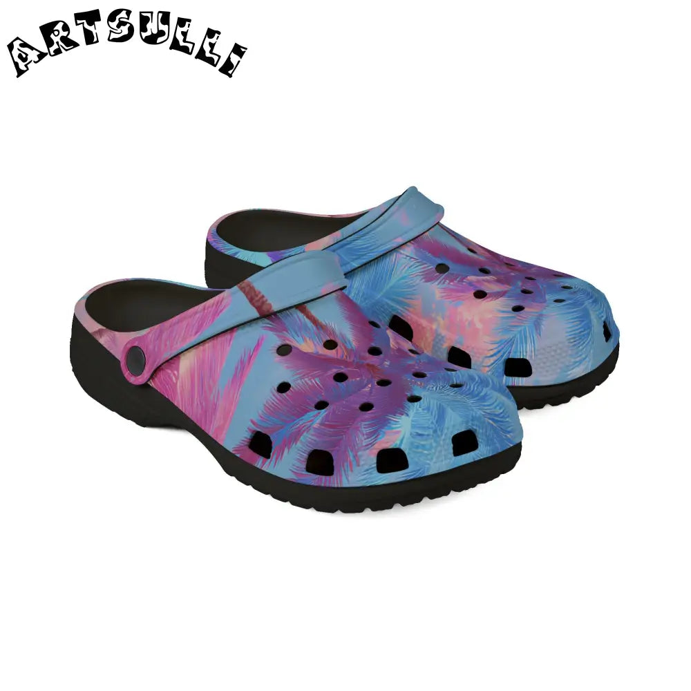 JAKKOUTTHEBXX Ethereal Pastel Palms EVA Foam Rubber Shoes (AOP)