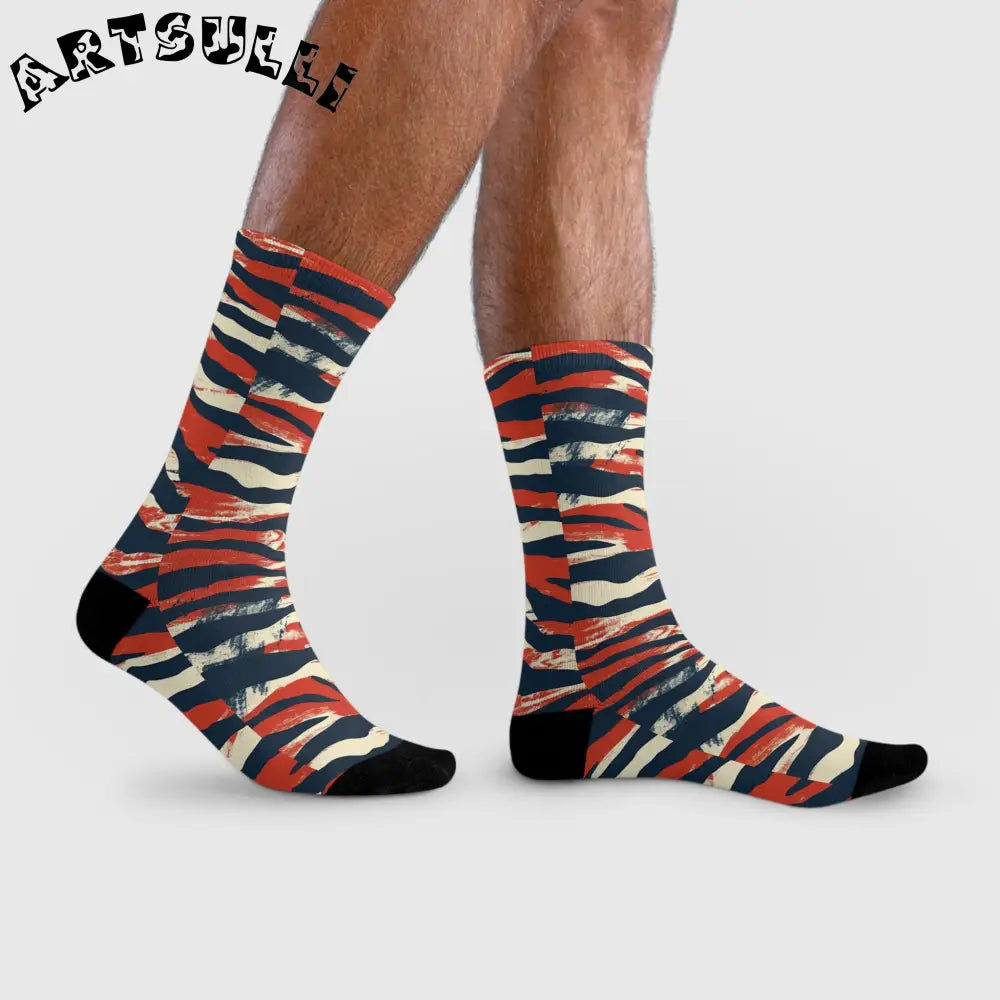 JAKKOUTTHEBXX Capricious Tiger Wave Sublimation Crew Socks (EU)