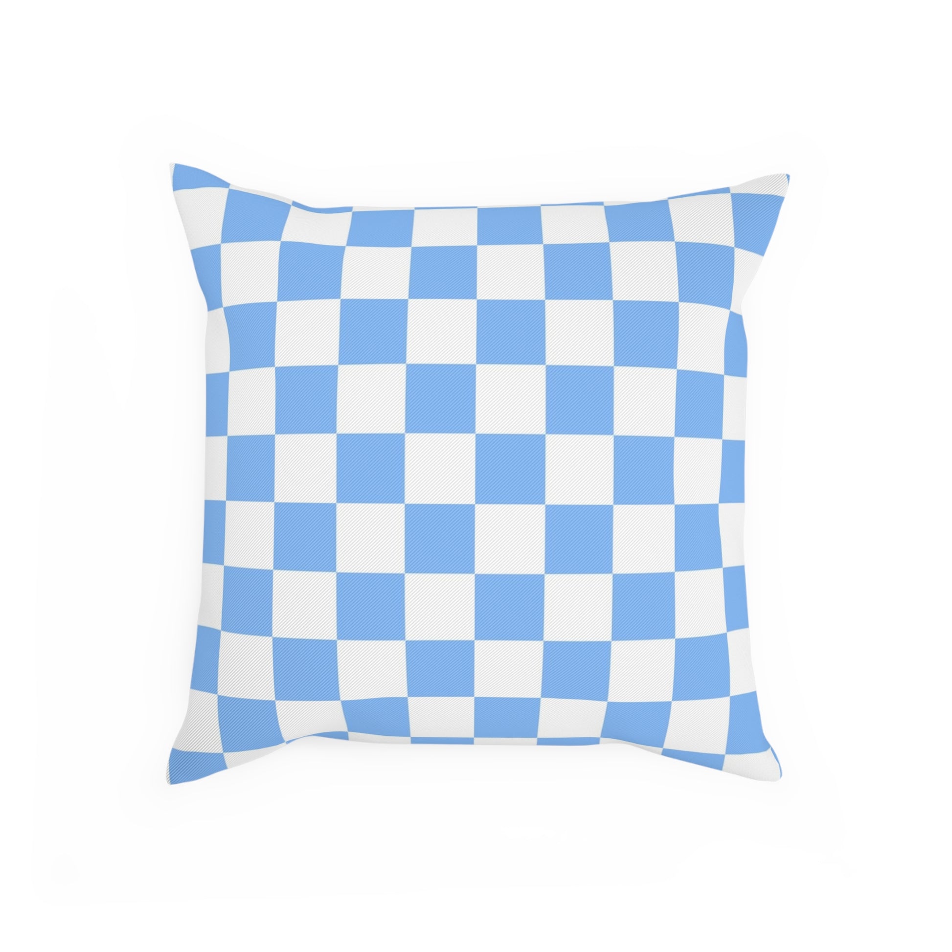 Checkerboard White and Light Blue Cushion, Artsulli - Art is Long, Life is Short, Home Decor, , , , , , , 