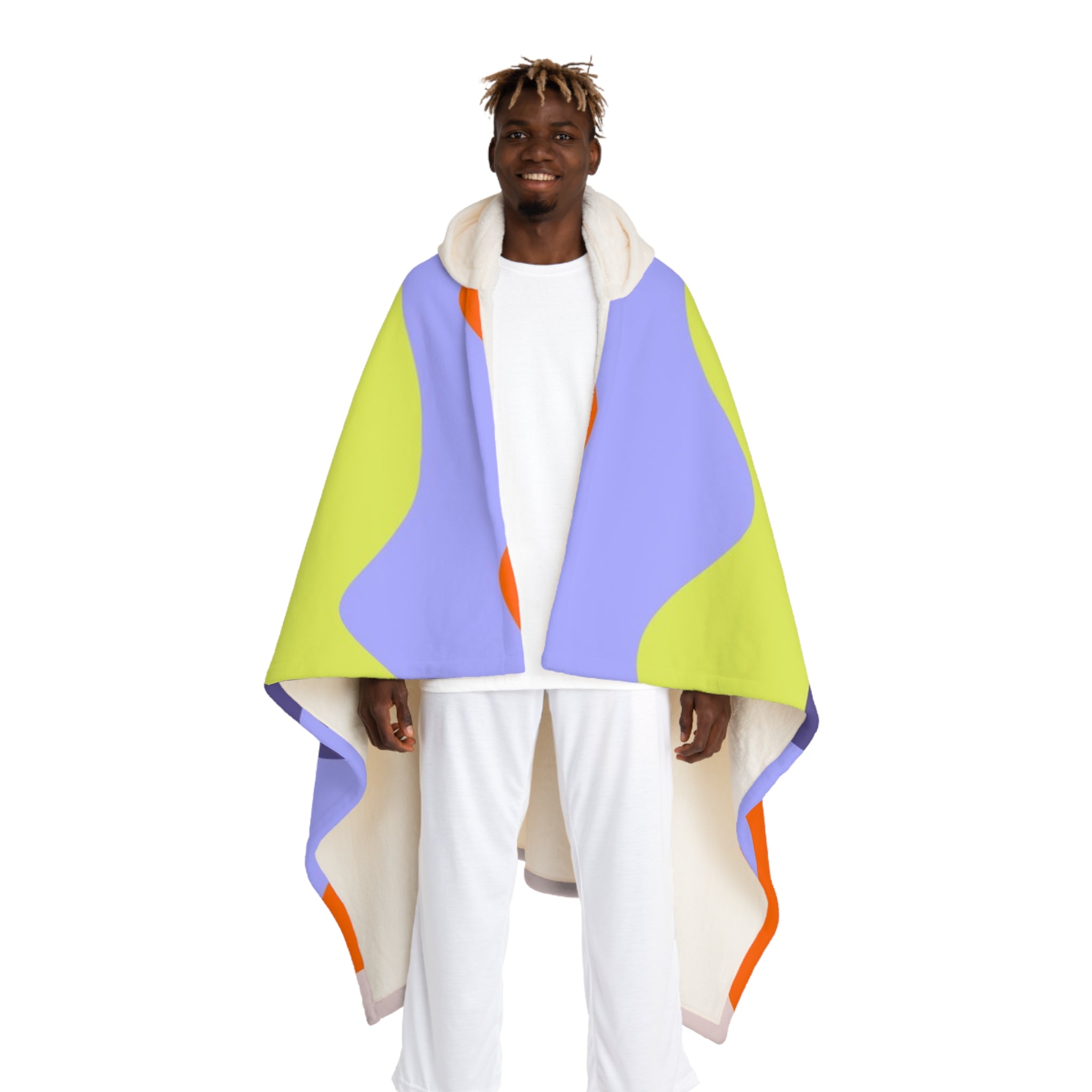 Waves Red and Blue Hooded Sherpa Fleece Blanket, Artsulli - Art is Long, Life is Short, All Over Prints, Size, One size, Color, Cream, , , 30354408240470944028