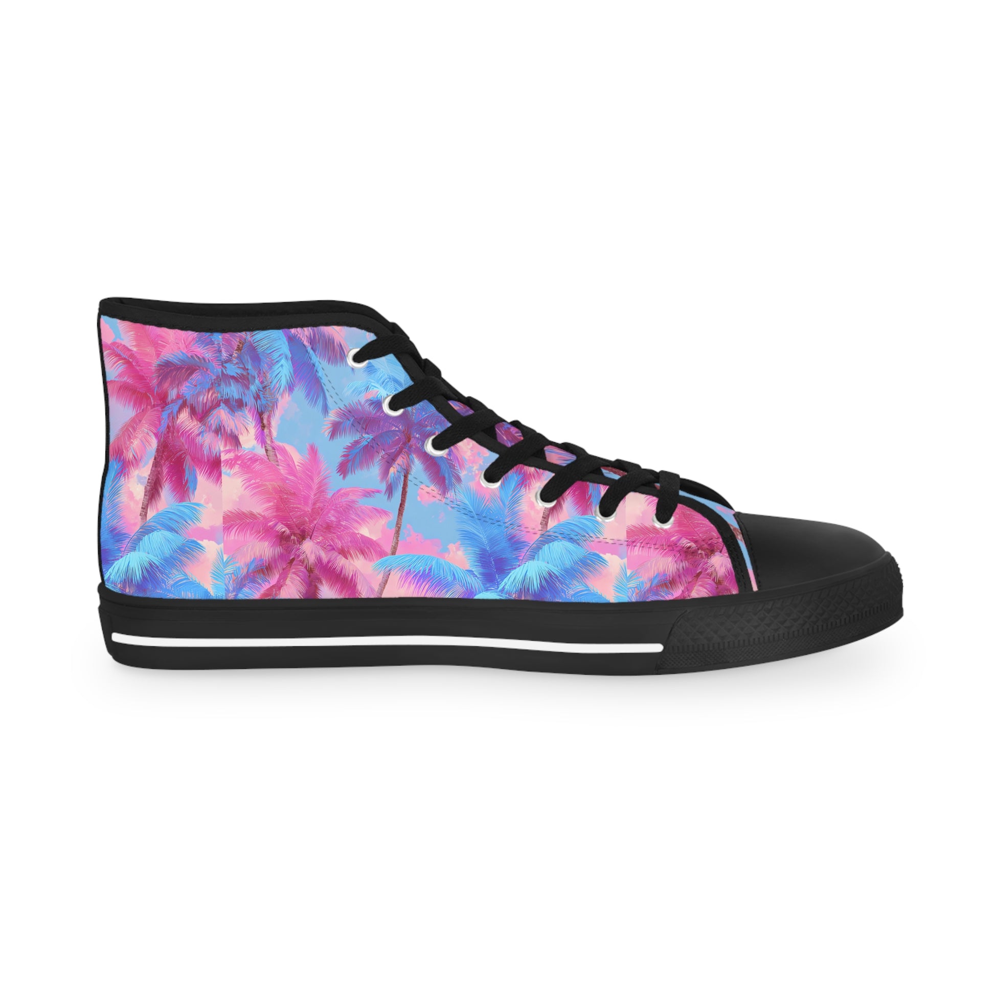 Ethereal Pastel Palms II Men's High Top Sneakers, Artsulli - Art is Long, Life is Short, Shoes, , , , , , , 