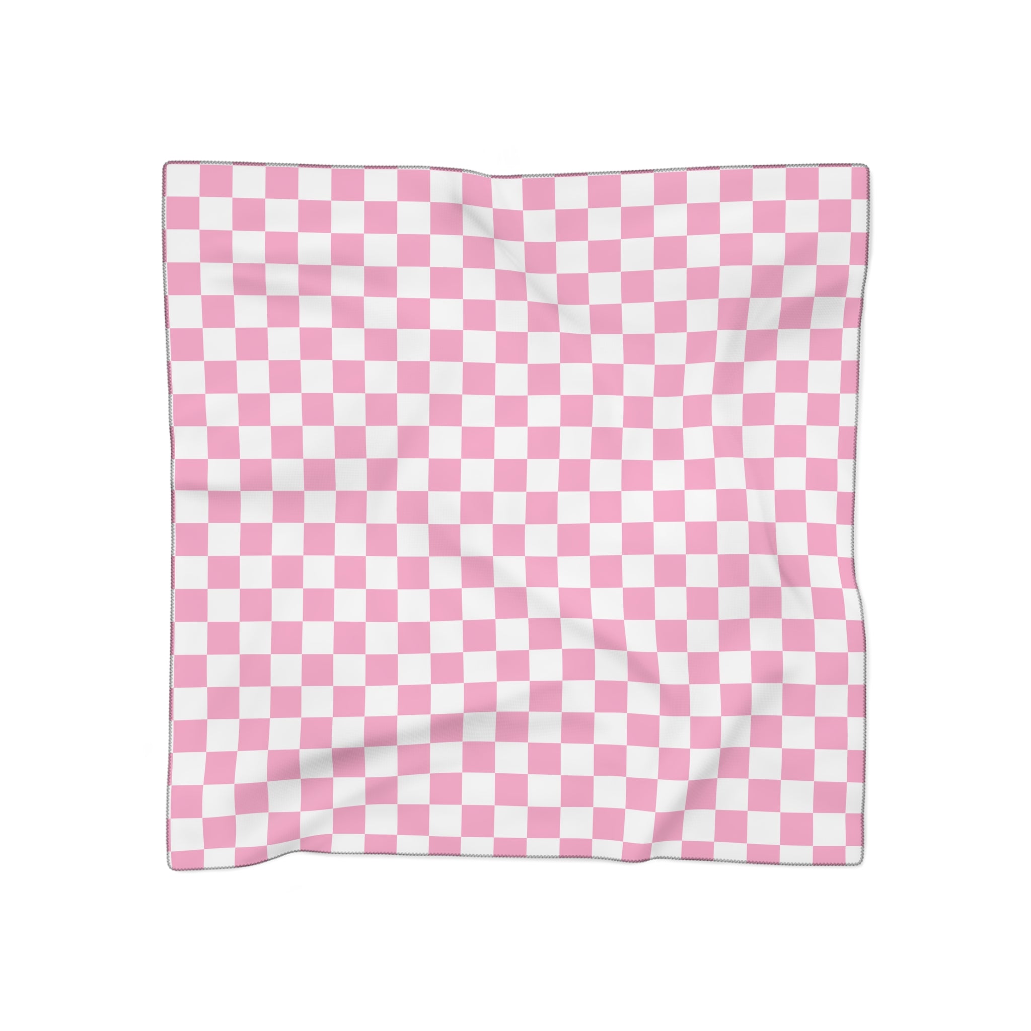 Checkerboard II Hot Pink and White Poly Scarf, Artsulli - Art is Long, Life is Short, Accessories, Color, Poly chiffon, Size, 25" × 25", , , 20749308257589439571