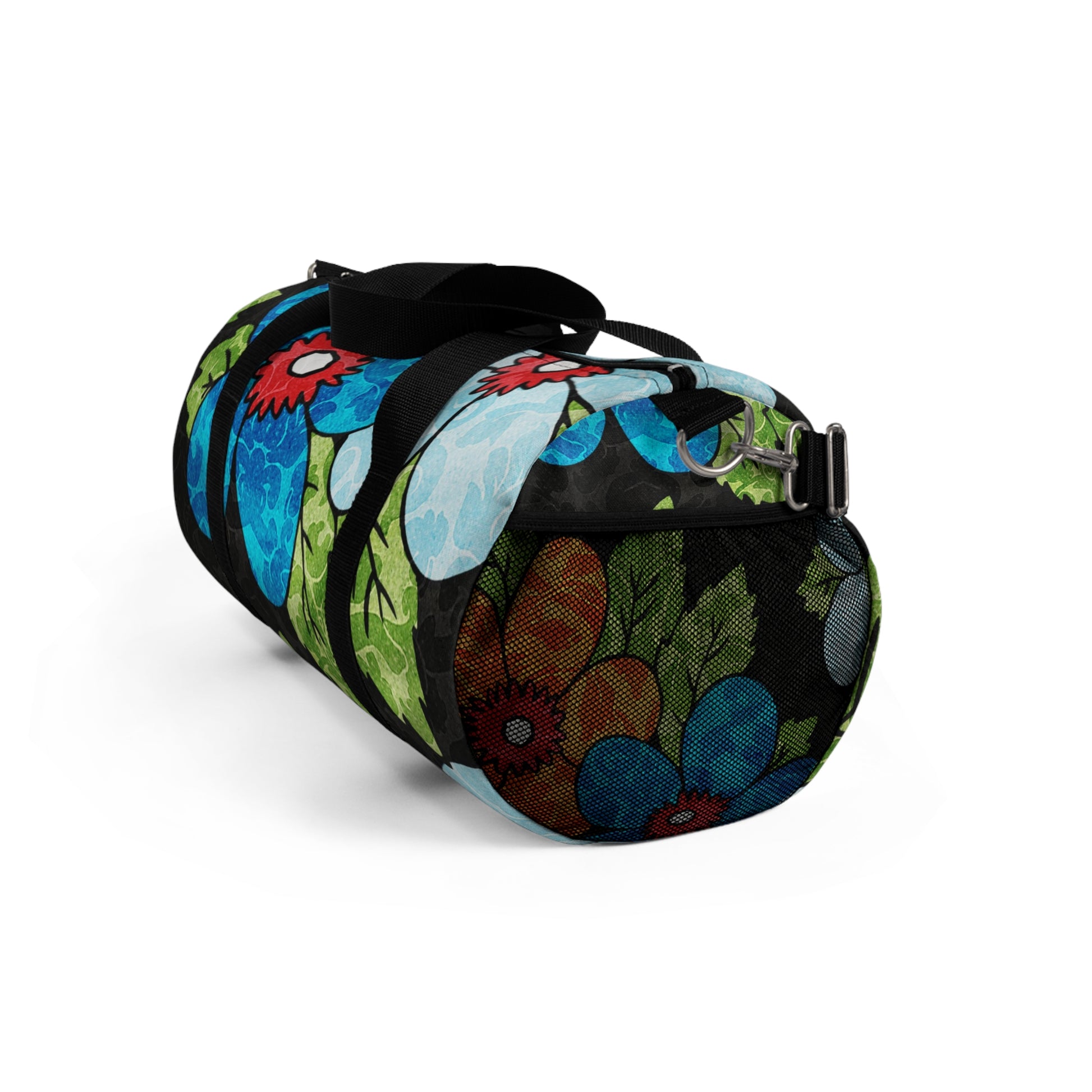 Groovy Black Floral Kl Duffel Bag, Artsulli - Art is Long, Life is Short, Bags, , , , , , , 
