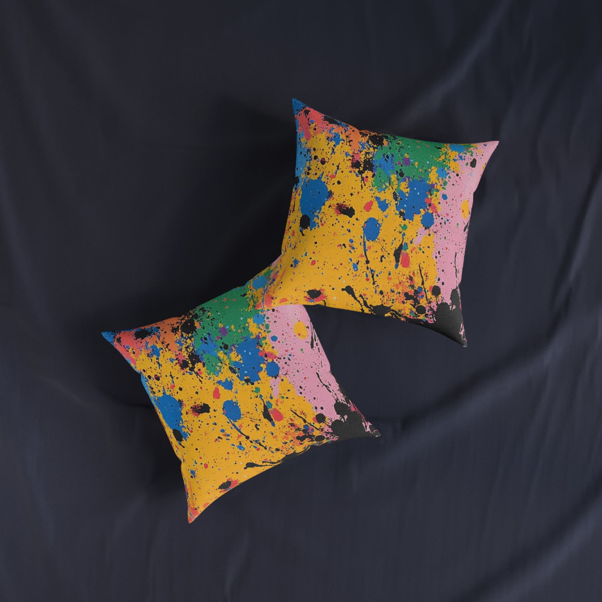 The Colors Of Paint Splatter Square Pillow, Artsulli - Art is Long, Life is Short, Home Decor, , , , , , , 