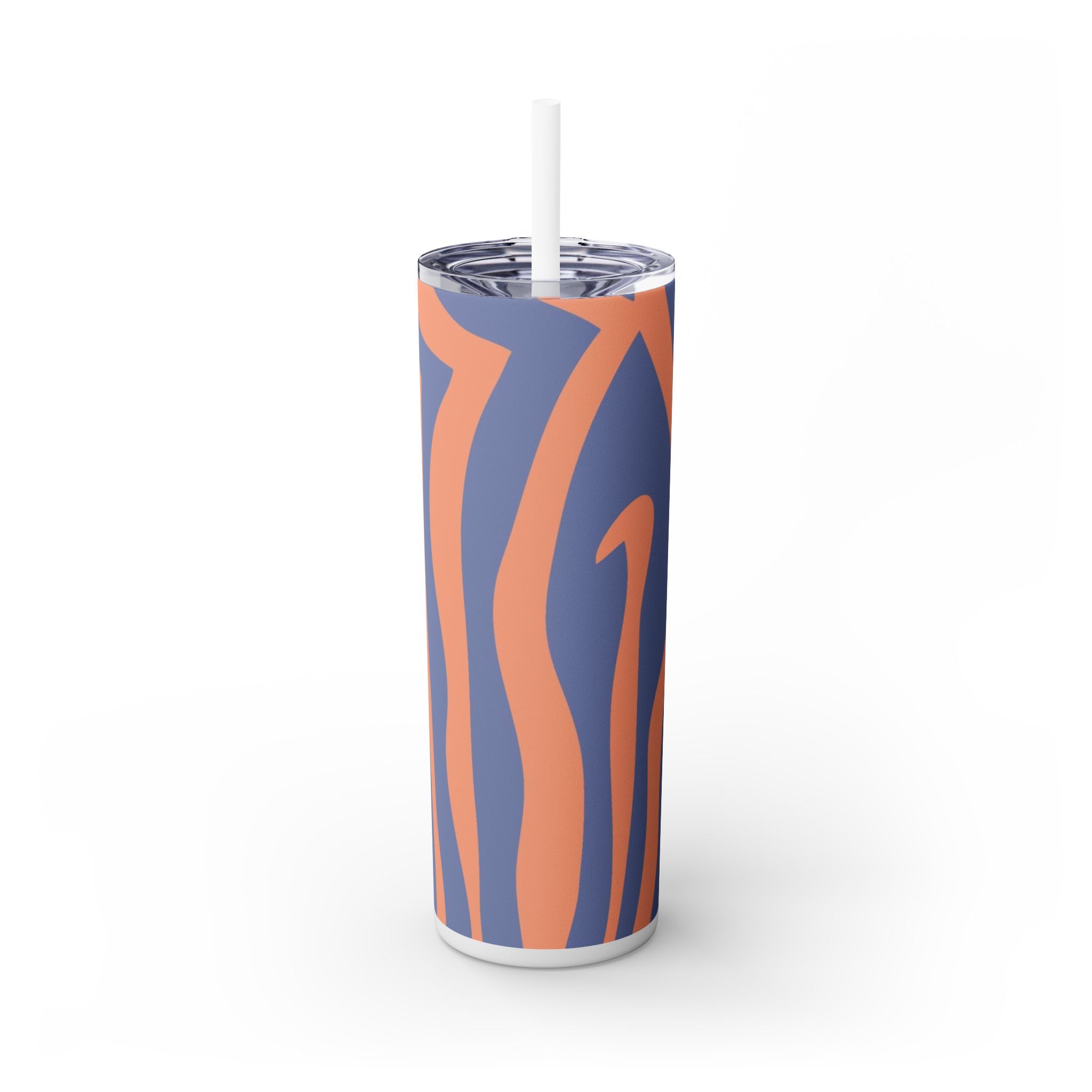 Melting Zebra Stripes Skinny Tumbler with Straw, 20oz, Artsulli - Art is Long, Life is Short, Mug, Finish, Glossy, Color, White, Size, 20oz, 72702864883798