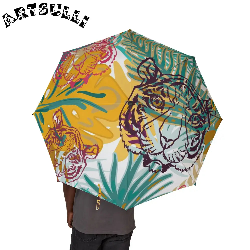 JAKKOUTTHEBXX Tropical Jungle Tigers Brown and Green Semi-Automatic