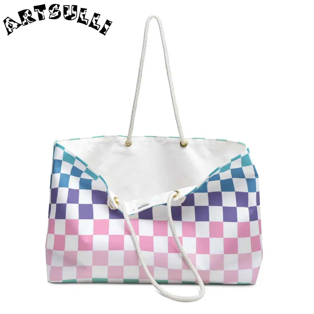 JAKKOUTTHEBXX Vaporwave Rainbow Checkerboard Multi-Color Weekender