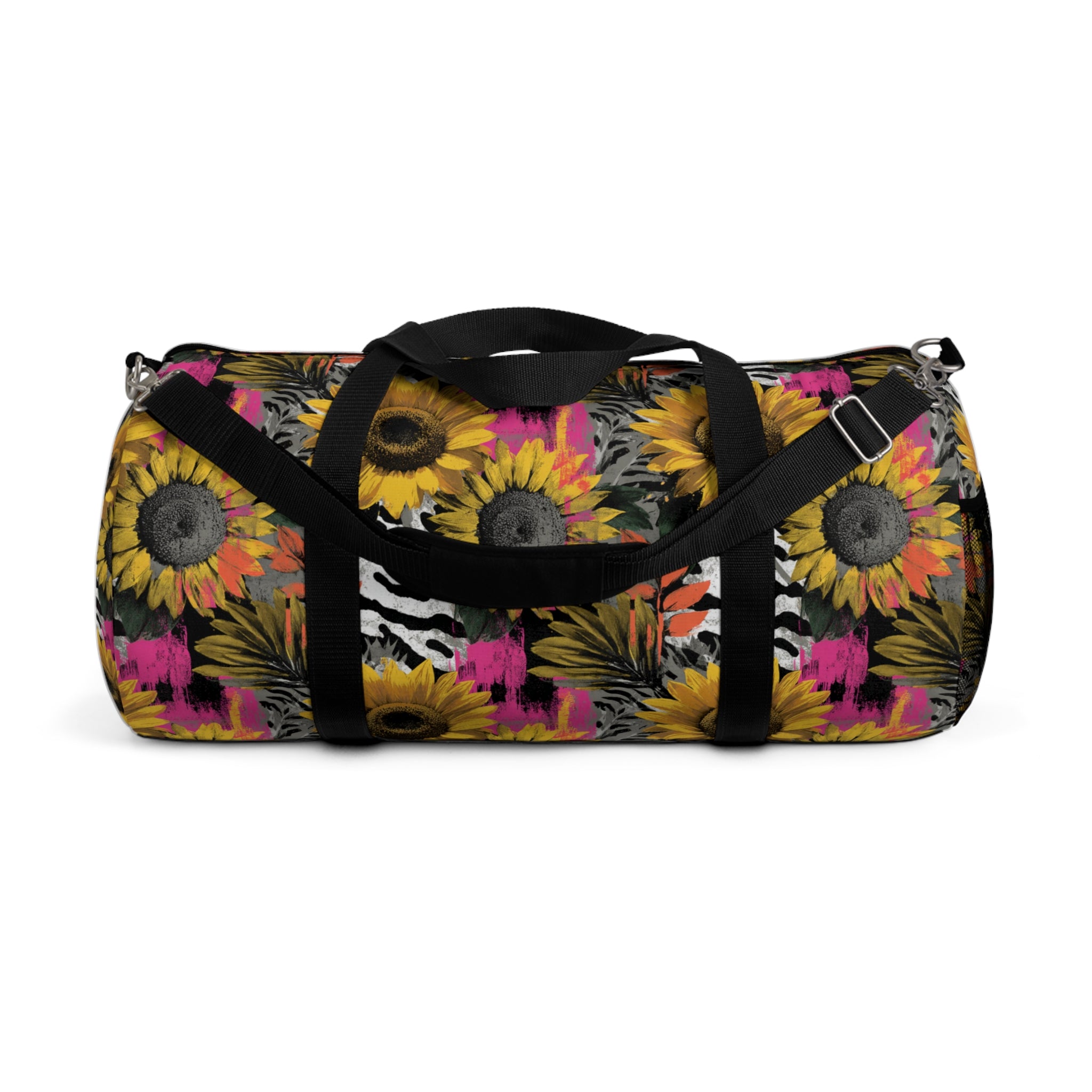 Zebra Stripes x Sunflowers Multi-Color Duffel Bag, Artsulli - Art is Long, Life is Short, Bags, Size, Large, , , , , 85991399559956883390