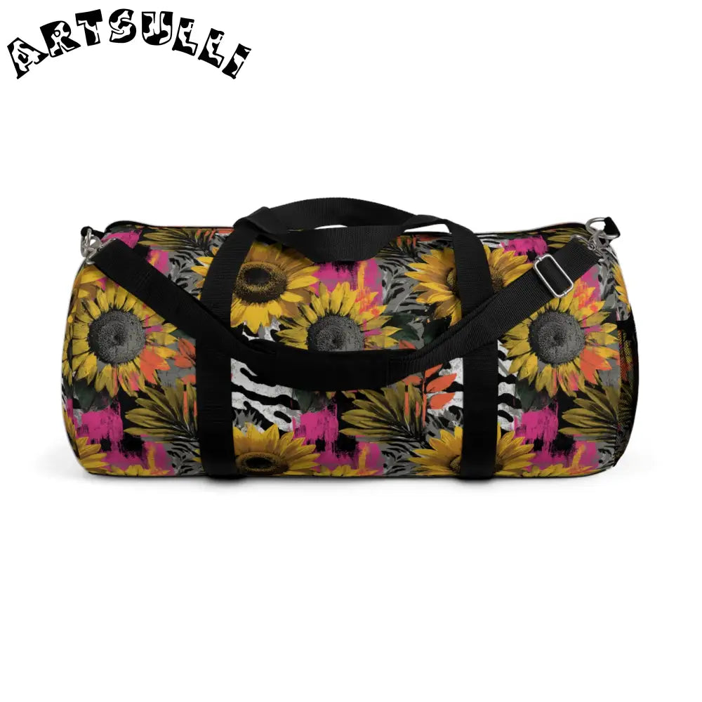 Zebra Stripes x Sunflowers Multi-Color Duffel Bag, Artsulli - Art is Long, Life is Short, Bags, Size, Large, , , , , 85991399559956883390
