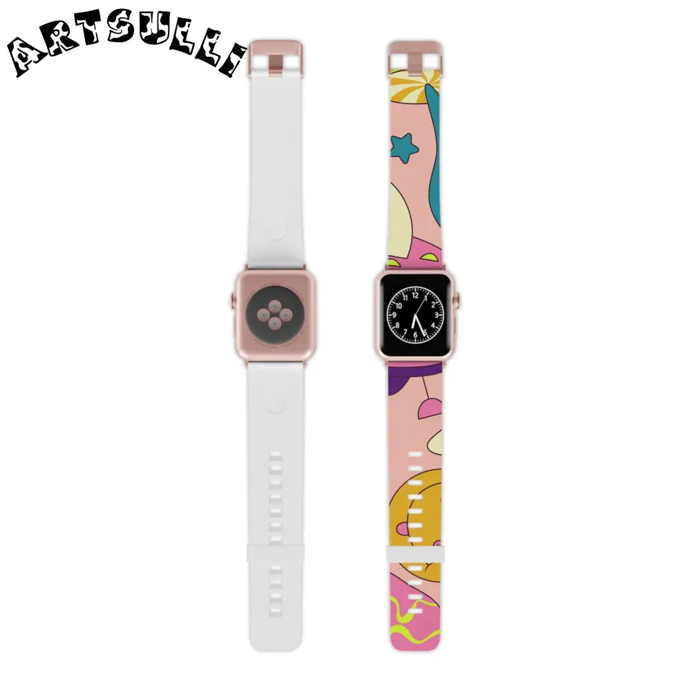 JAKKOUTTHEBXX Trippy Spaceships Pink Watch Band for Apple Watch