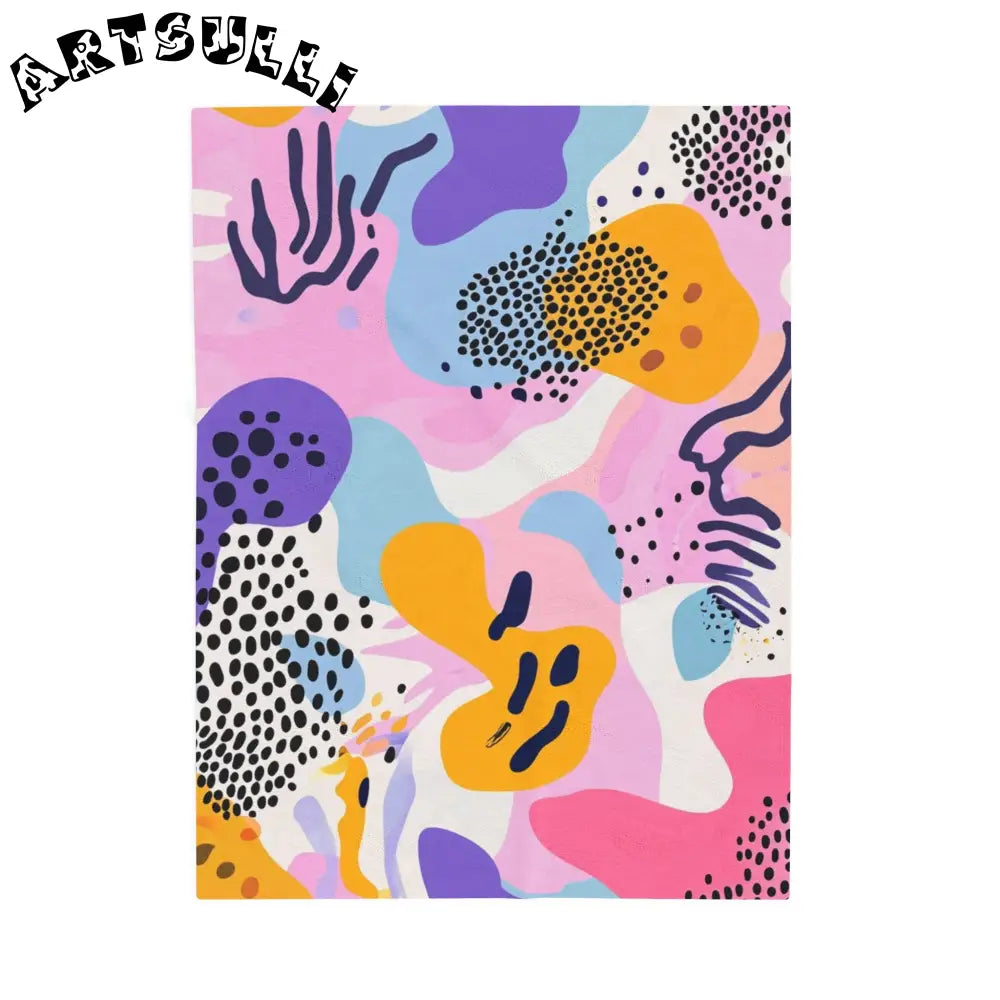 JAKKOUTTHEBXX Colorful Abstract Dots and Shapes II Velveteen Plush