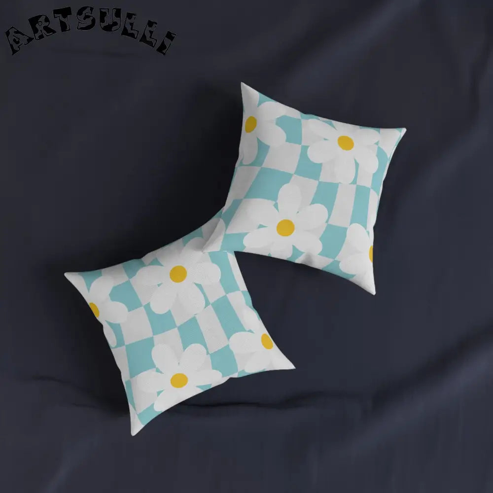 JAKKOUTTHEBXX Trippy Check Garden Square Pillow JAKKOUTTHEBXX