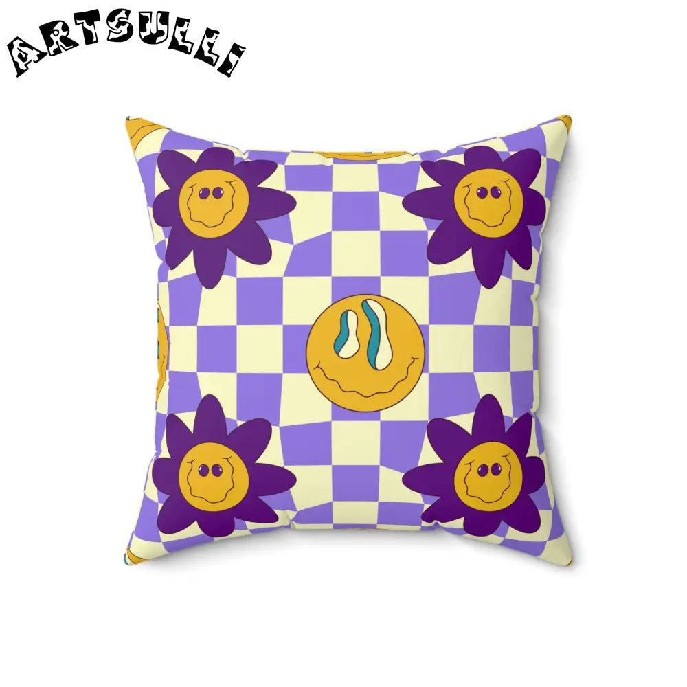 JAKKOUTTHEBXX Trippy Flower Power Motifs Spun Polyester Square