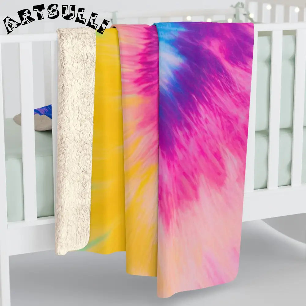 JAKKOUTTHEBXX Spiral Tie Dye Sherpa Fleece Blanket 2025