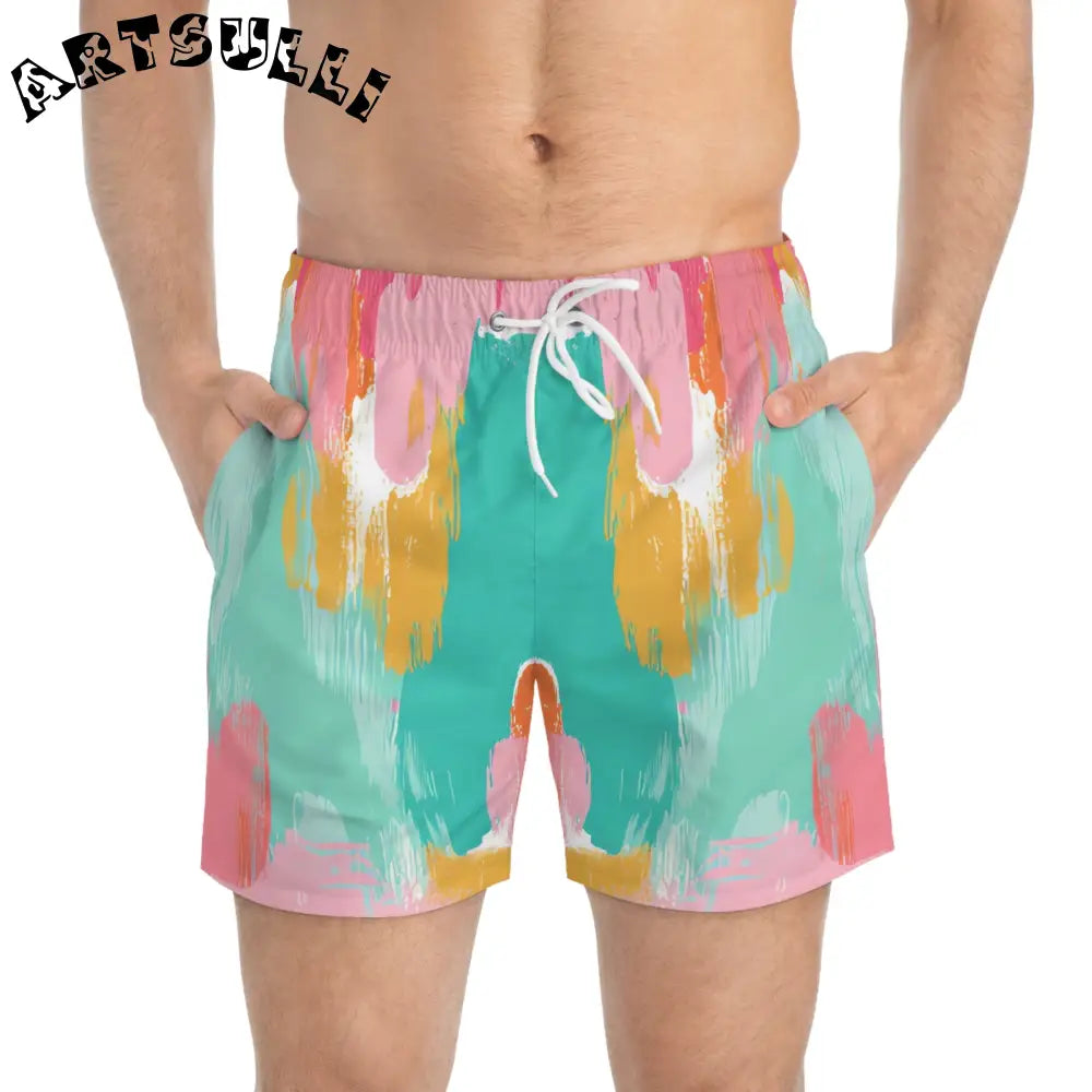 JAKKOUTTHEBXX Preppy Pixel II Bloom Swim Trunks (AOP) JAKKOUTTHEBXX