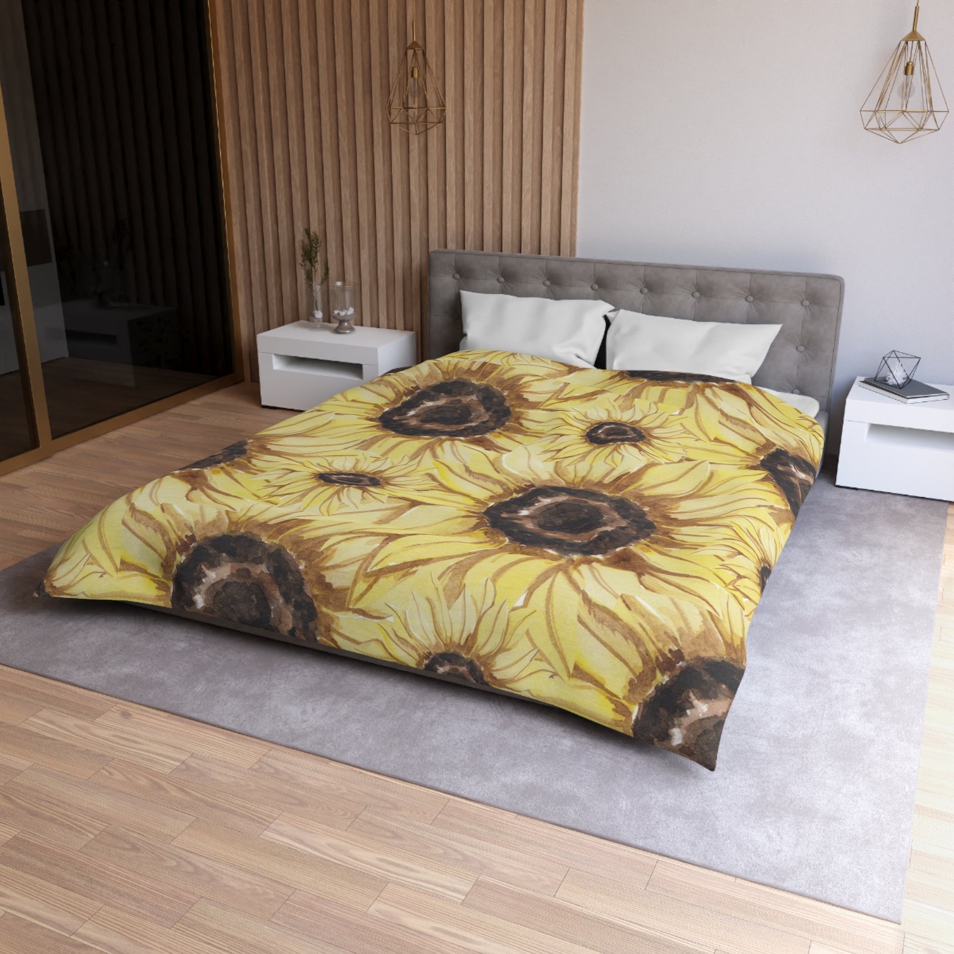 Retro Anime Sunflower Microfiber Duvet Cover, Artsulli - Art is Long, Life is Short, Home Decor, , , , , , , 
