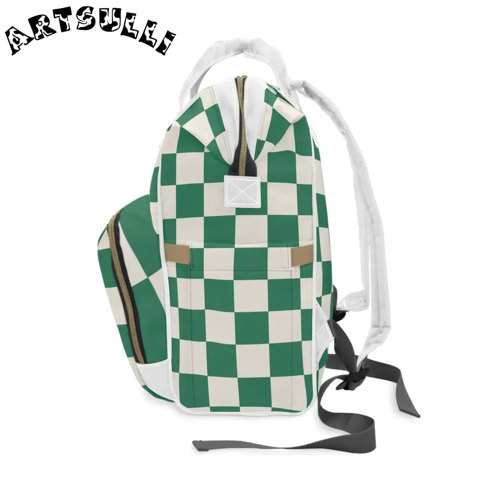 JAKKOUTTHEBXX Checkerboard Dark Green Multifunctional Diaper