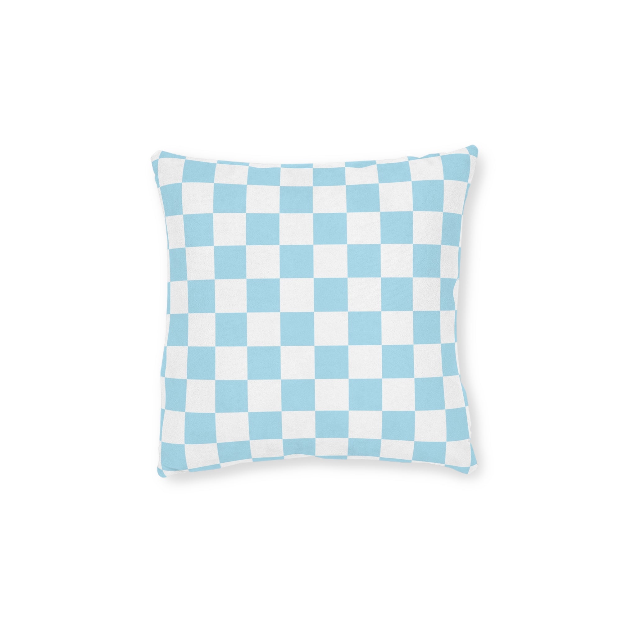 Checkerboard Sky Blue Square Pillow, Artsulli - Art is Long, Life is Short, Home Decor, Size, 12" × 12", , , , , 63392156491420142915