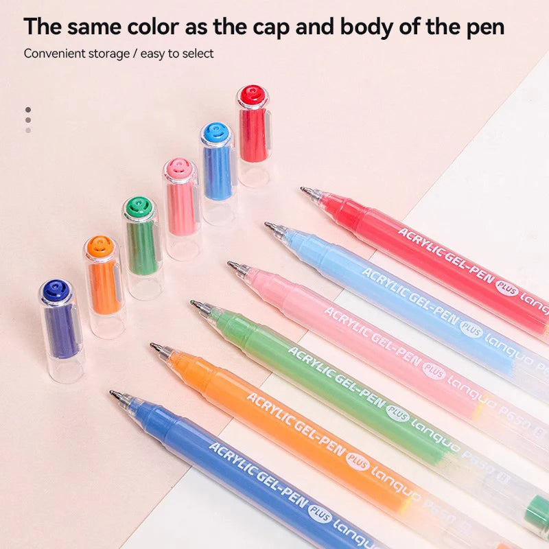 Languo 90 Colors Painting Acrylic Gel Pens Large Capacity Ink Pen for Drawing Diary Diy Coloring Doodling Painting Art Supplies