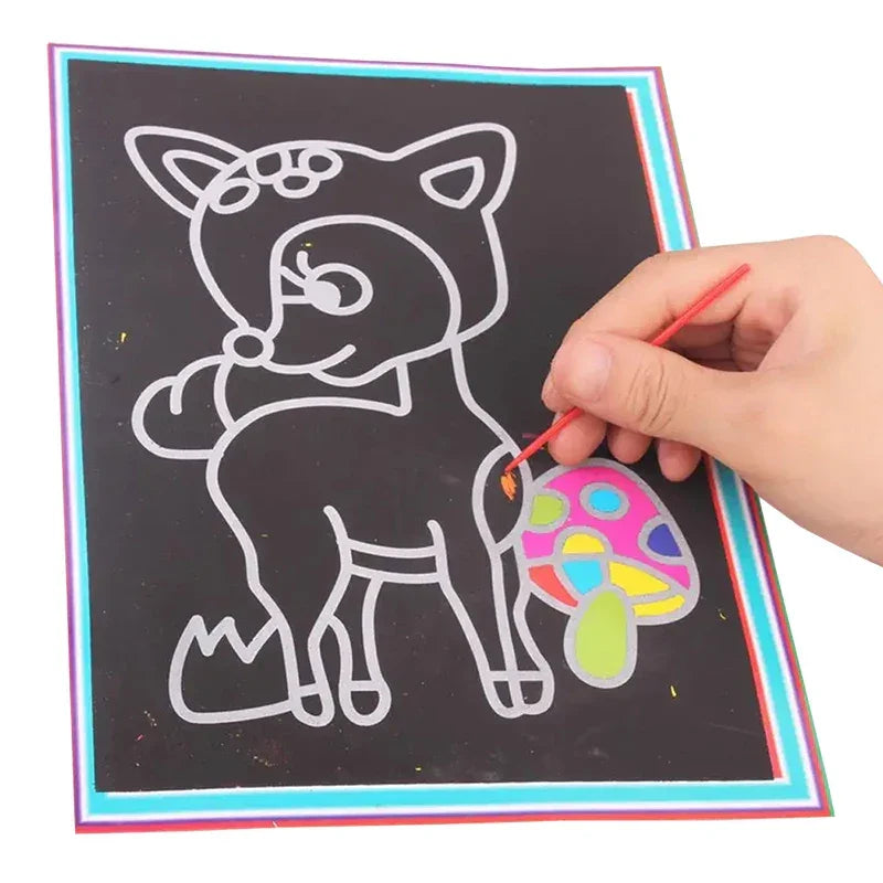 Buy The Best By Artsulli - Art is Long Life Short - 10pcs Children Scratch Painting Colorful Drawing Toys DIY Paper Cartoon Supplies