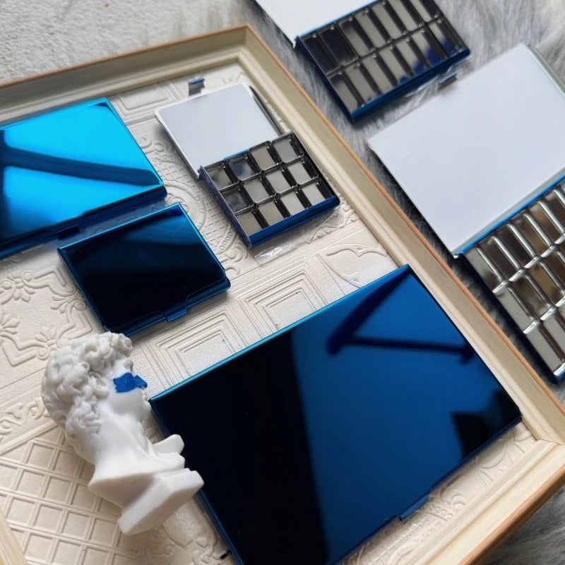 Gem Blue Ultra-thin TN Watercolor Box Travel Portable Palette Pigment Box Watercolor Pigment Pack Magnetic Box Art Supplies