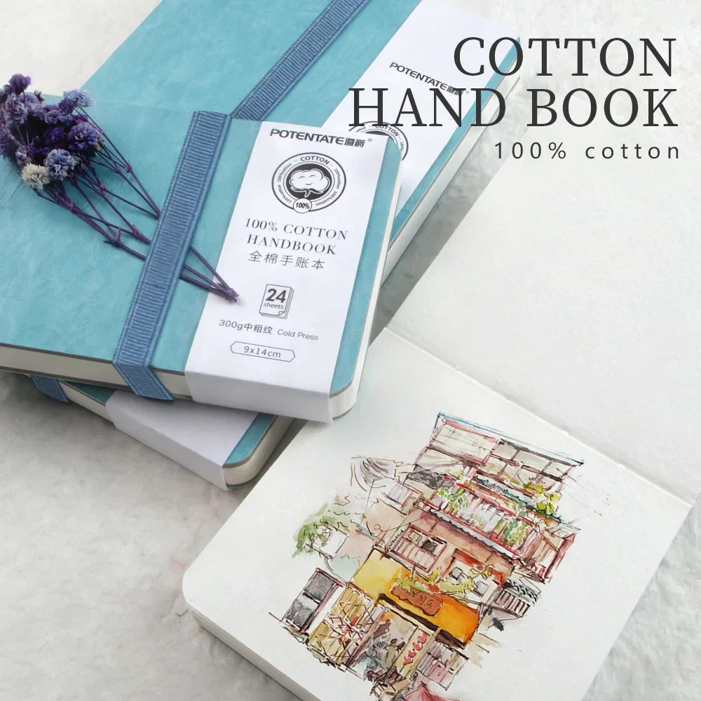 Buy The Best By Artsulli - Art is Long Life Short - POTENTATE Blue Color Watercolor Journal Drawing Book Hand Notebook Sketch Pad 100%