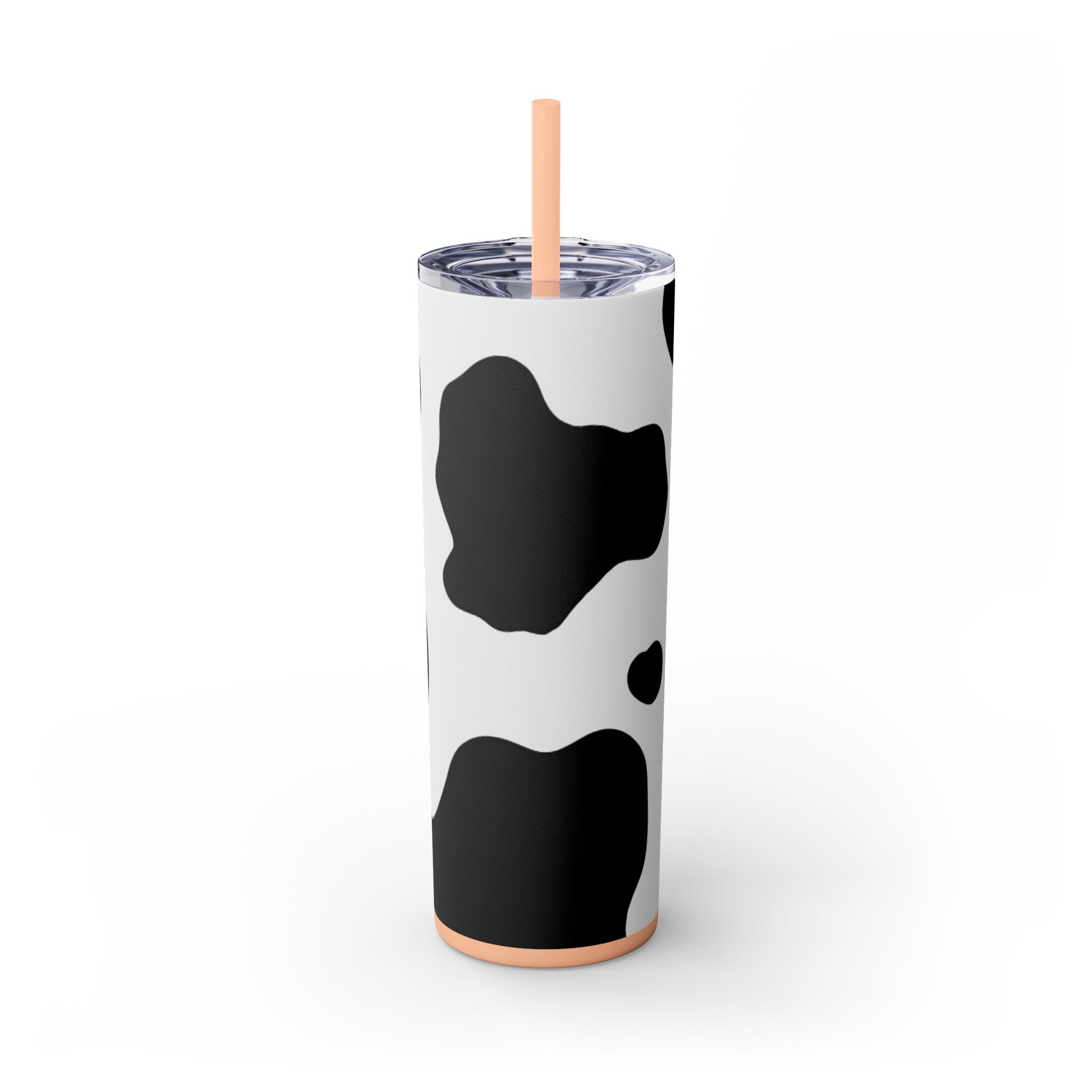 Cow Print Focus Skinny Tumbler with Straw, 20oz, Artsulli - Art is Long, Life is Short, Mug, Finish, Matte, Color, Blush, Size, 20oz, 33915360483817
