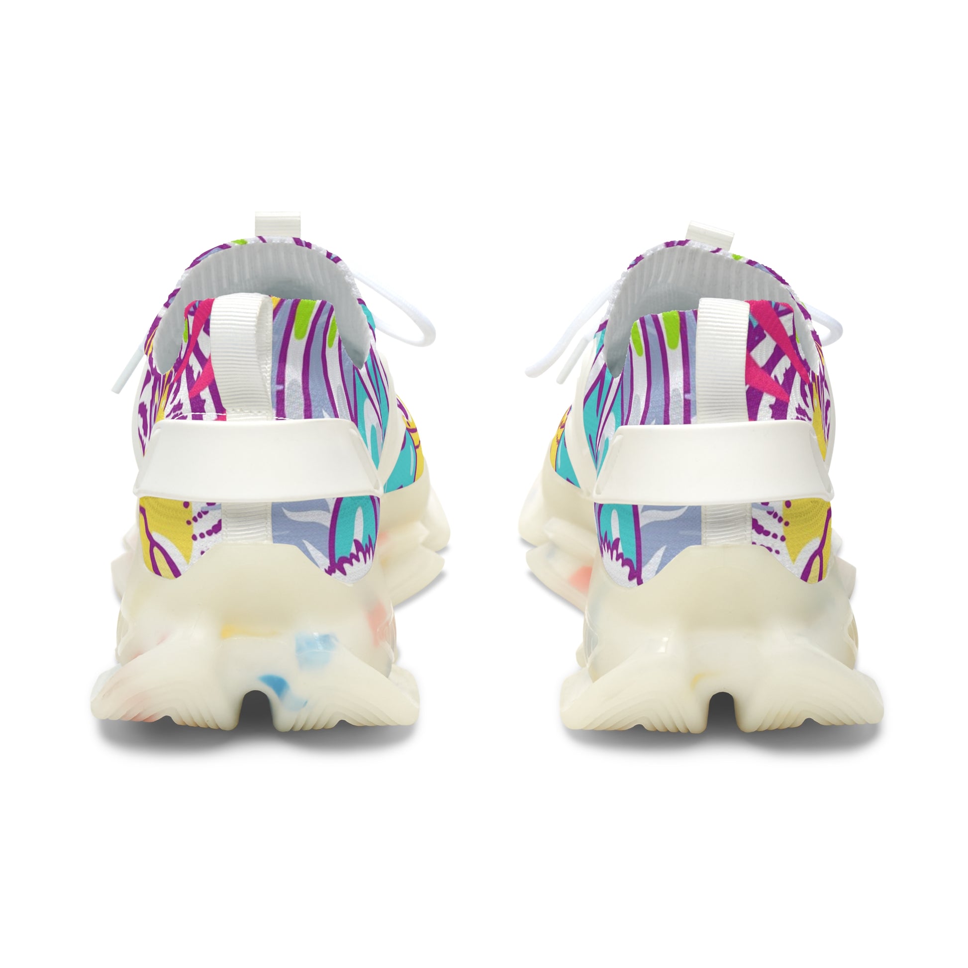 Tropical Jungle Tigers Torquise and Purple Women's Mesh Sneakers, Artsulli - Art is Long, Life is Short, Shoes, , , , , , , 