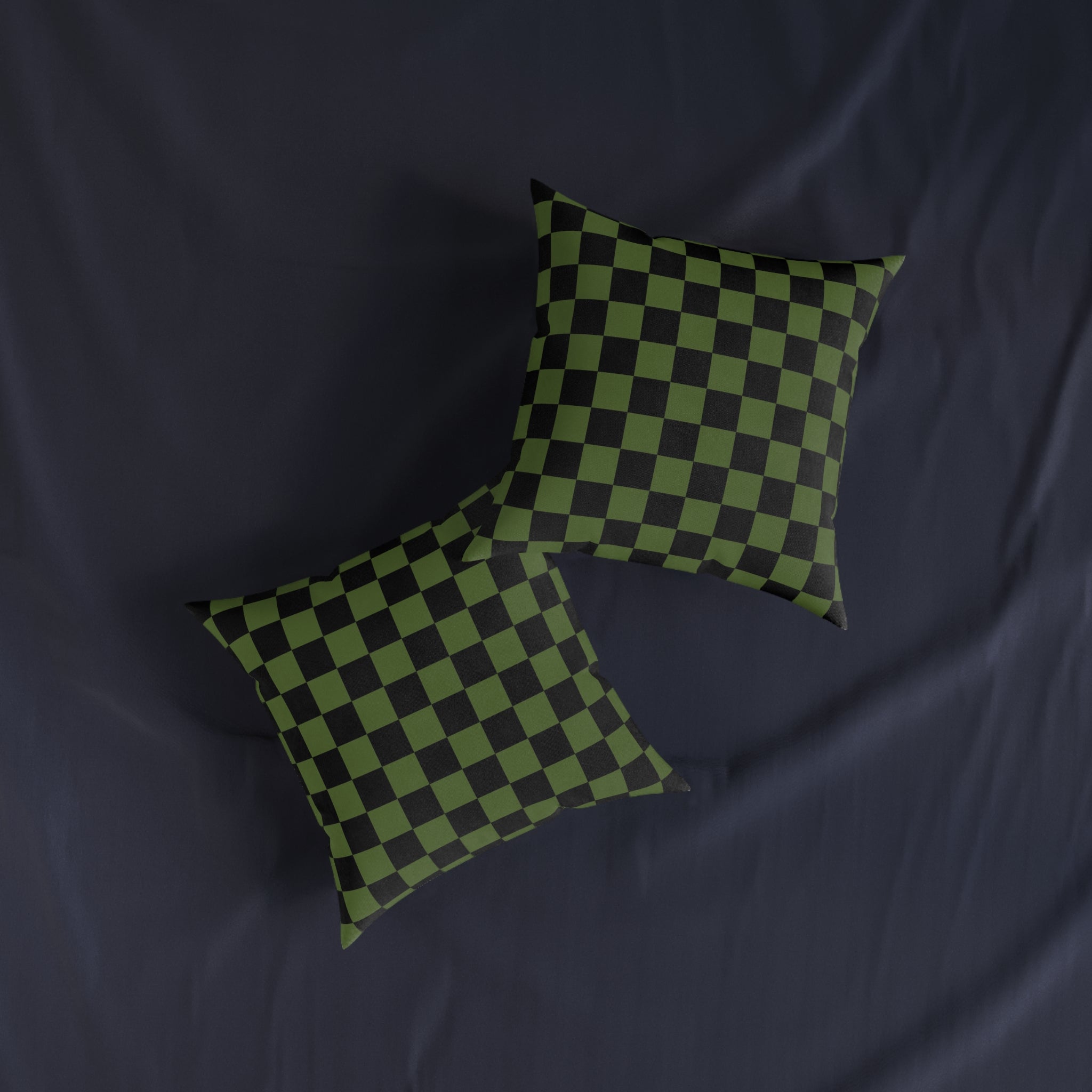 Checkerboard Olive Green and Black Square Pillow, Artsulli - Art is Long, Life is Short, Home Decor, , , , , , , 