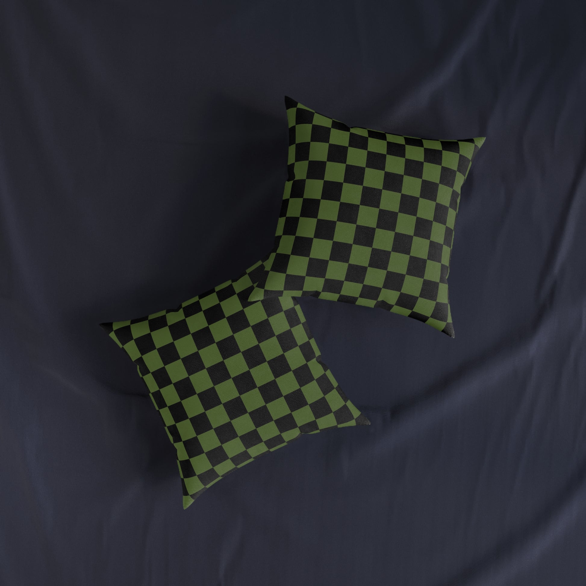 Checkerboard Olive Green and Black Square Pillow, Artsulli - Art is Long, Life is Short, Home Decor, , , , , , , 