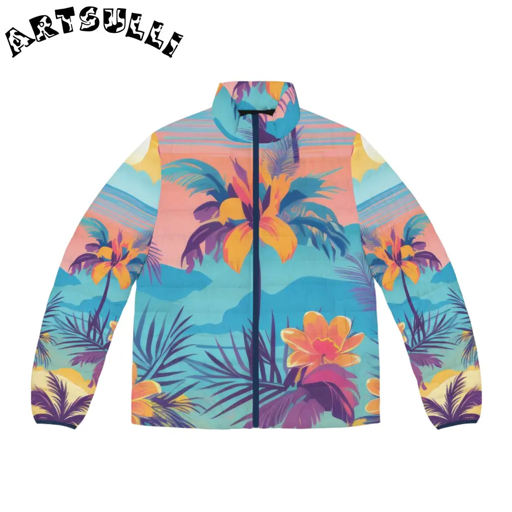 JAKKOUTTHEBXX Sunset Paradise Men’s Puffer Jacket (AOP)
