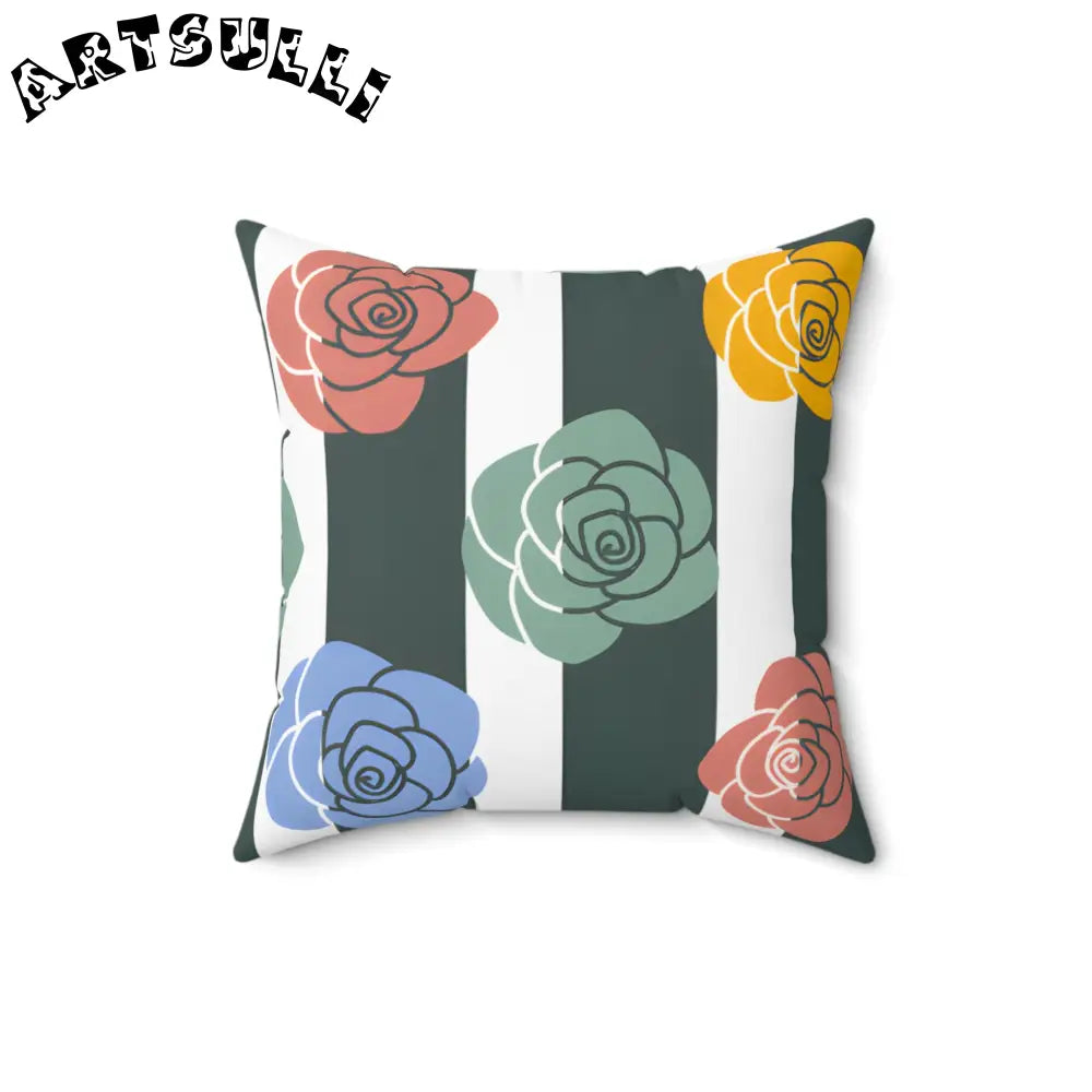 JAKKOUTTHEBXX Stripes x Roses Black and White Spun Polyester Square