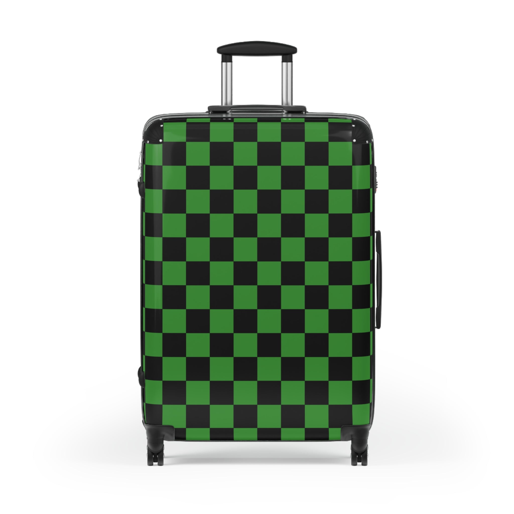 Checkerboard Green and Black Suitcase, Artsulli - Art is Long, Life is Short, Bags, , , , , , , 